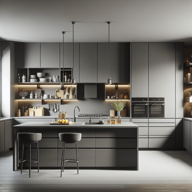 anthrazitfarbene Freistehende Küche-Köln