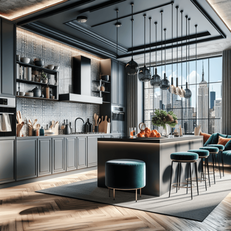 anthrazitfarbene Küche im Art-Deco-Stil-Köln