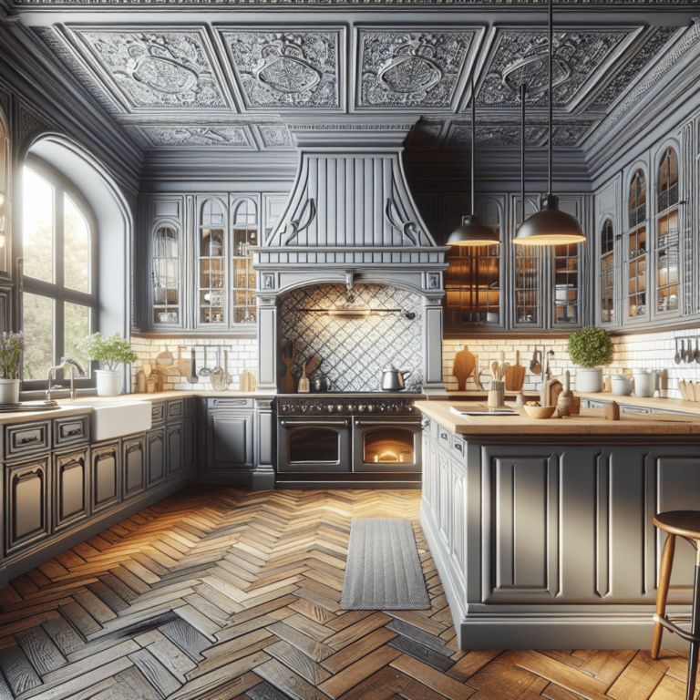 anthrazitfarbene Küche im Vintage Chic Stil-Köln