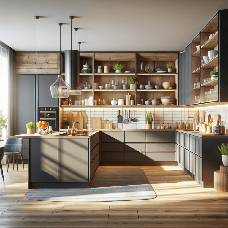 anthrazitfarbene Küche in U-Form-Köln