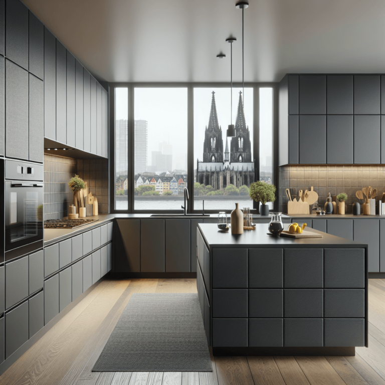 anthrazitfarbene Singleküche-Köln