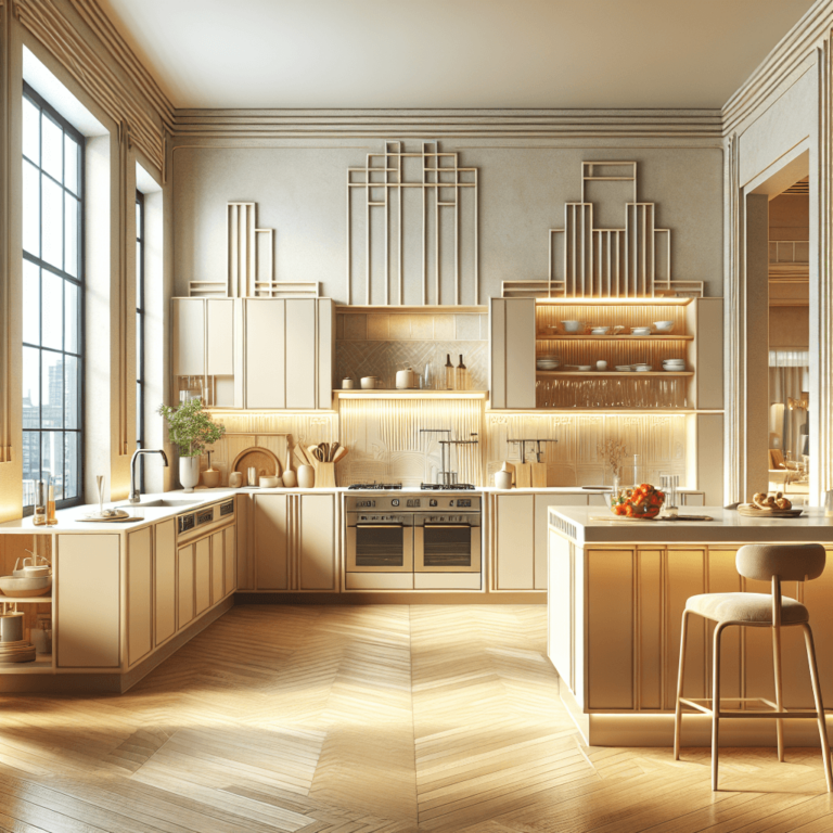 beige Küche im Art-Deco-Stil-Köln