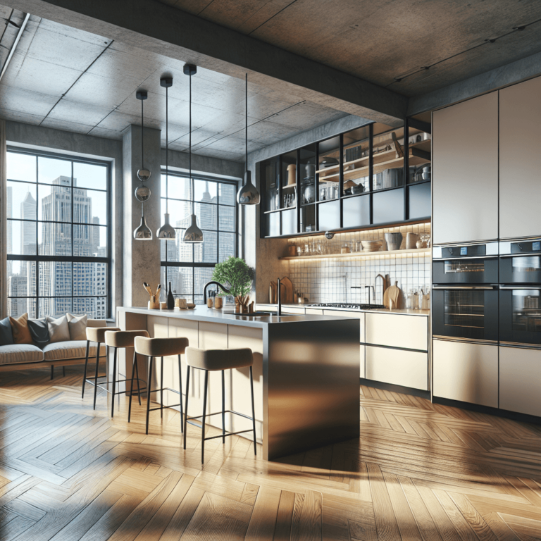 beige Küche im Loftstil-Köln