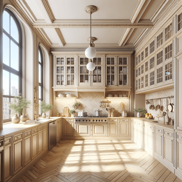 beige Küche im Vintage Chic Stil-Köln