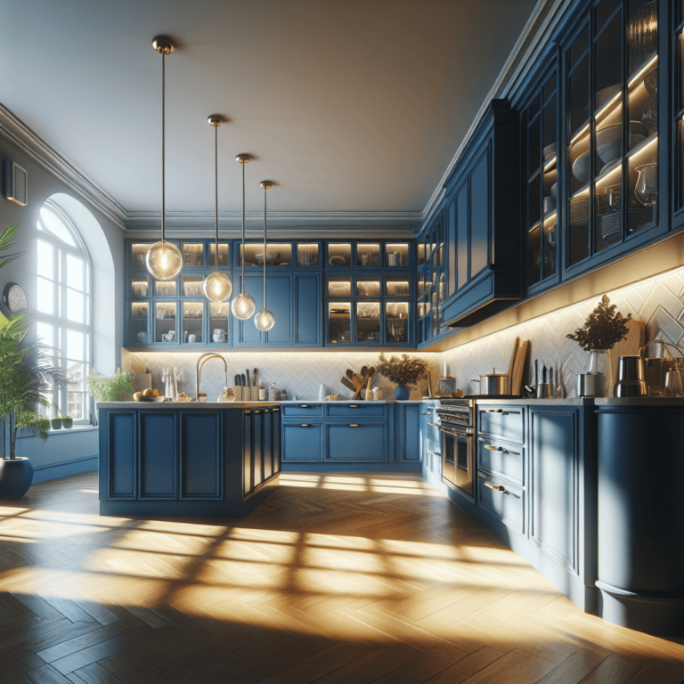 blaue Anrichte Küche-Köln