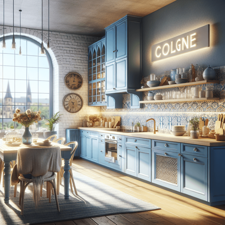 blaue Boho Style Küche-Köln