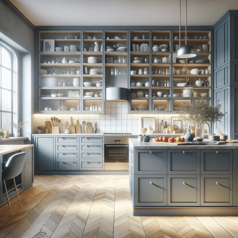 blaugraue Anrichte Küche-Köln