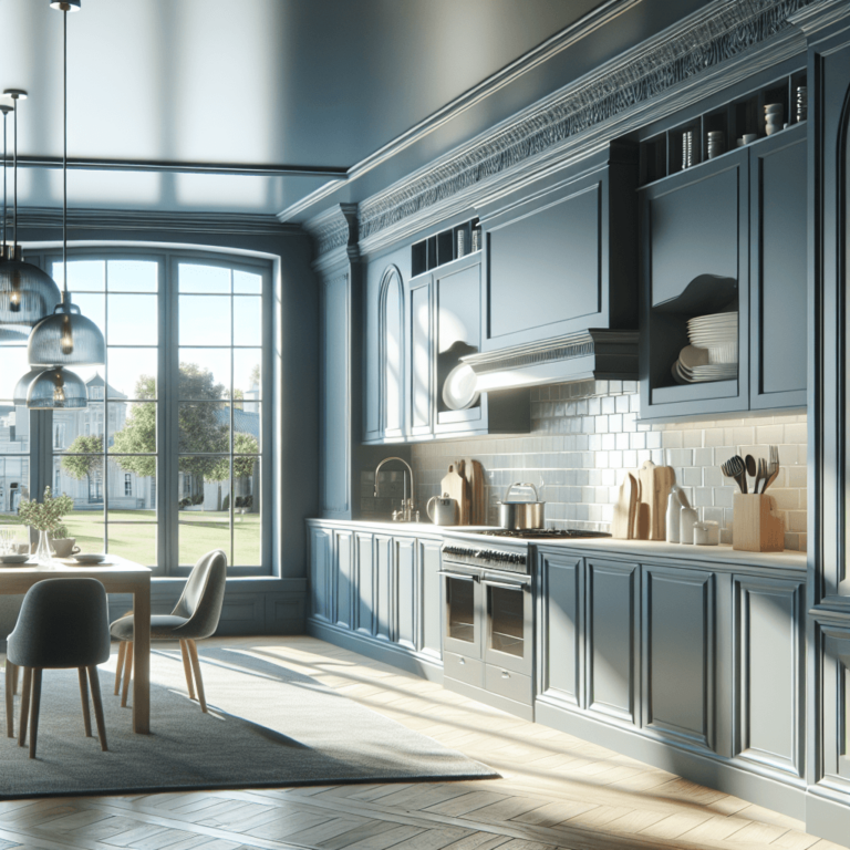blaugraue Design Küche-Köln