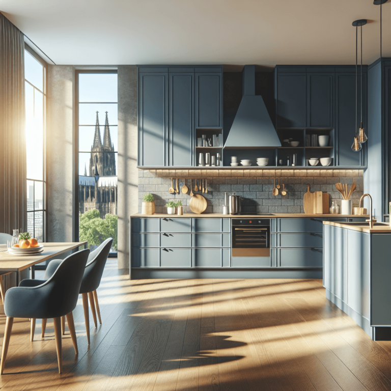 blaugraue Wohnküche-Köln