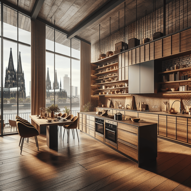 braune Küche im Loftstil-Köln