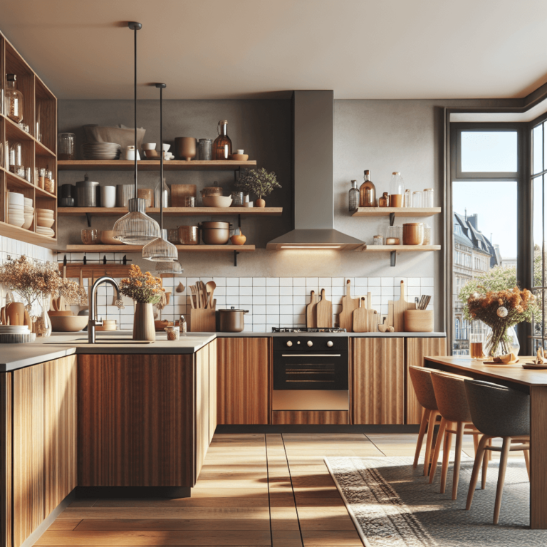 braune Küche im skandinavischen Stil-Köln