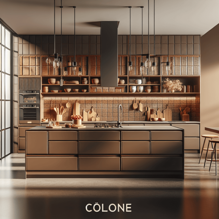 braune Schwebende Küche-Köln