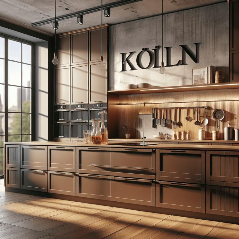 braune einzeilige Küche-Köln