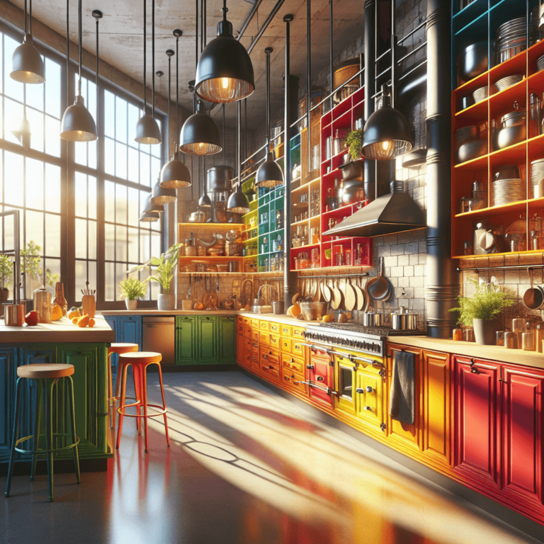 bunte Industrielle Küche-Köln