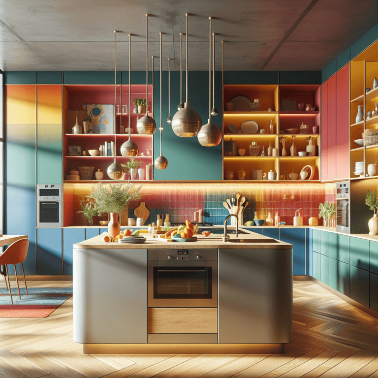bunte Küche in L-Form-Köln