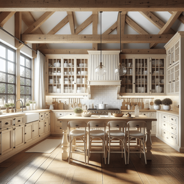 cremefarbene Küche im Bauernhausstil-Köln