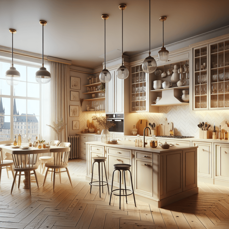 cremefarbene Küche im Vintage Chic Stil-Köln