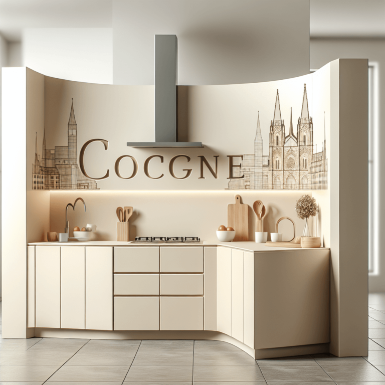 cremefarbene Küche in L-Form-Köln