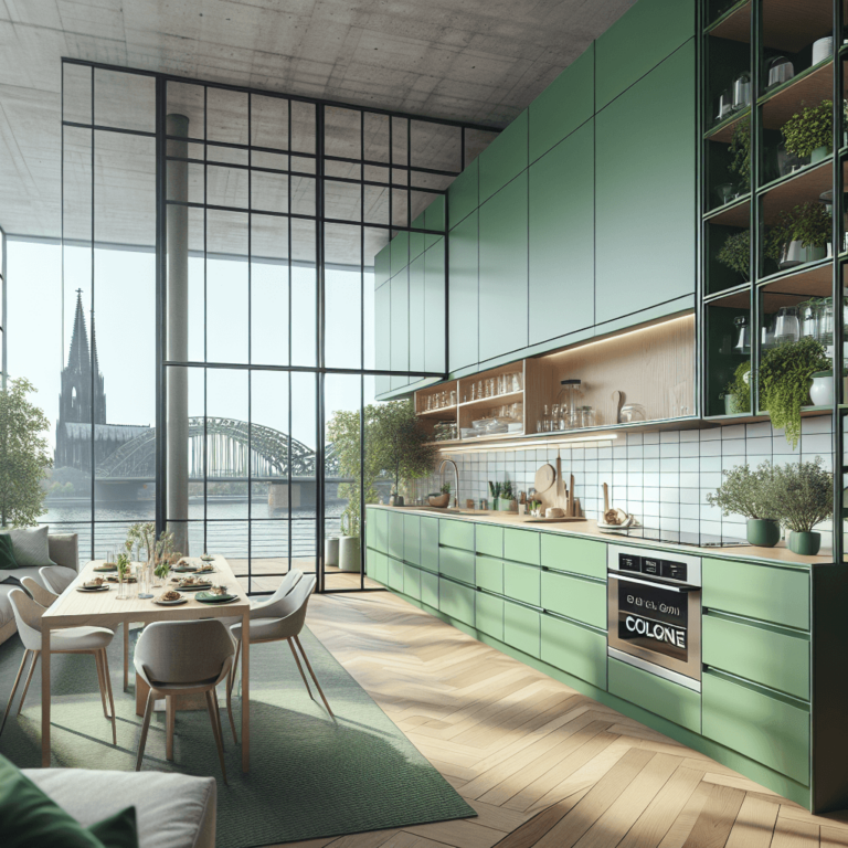 grüne Freistehende Küche-Köln