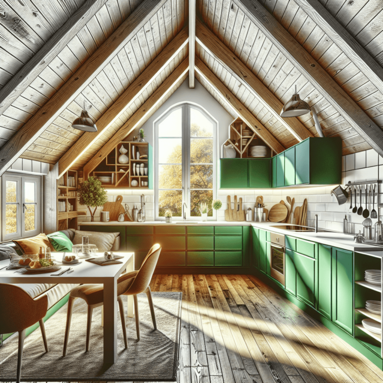 grüne Küche für Dachschräge-Köln