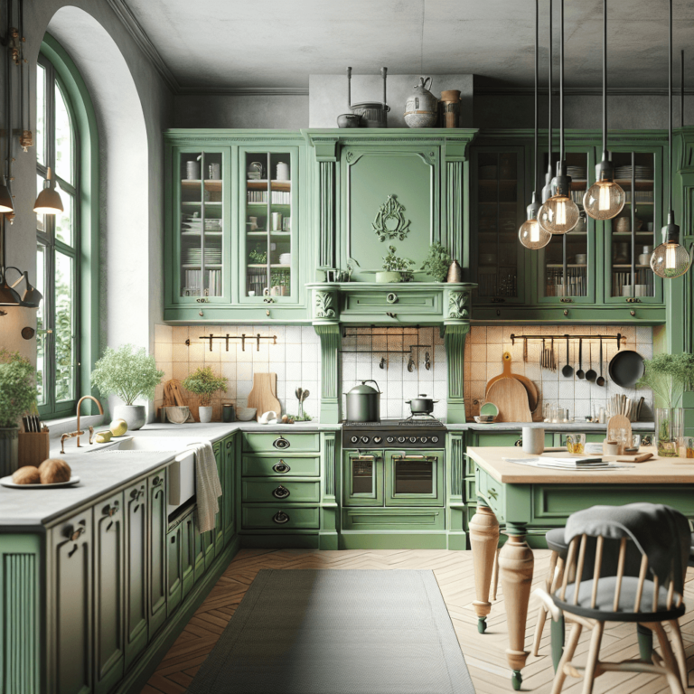 grüne Küche im Vintage Chic Stil-Köln