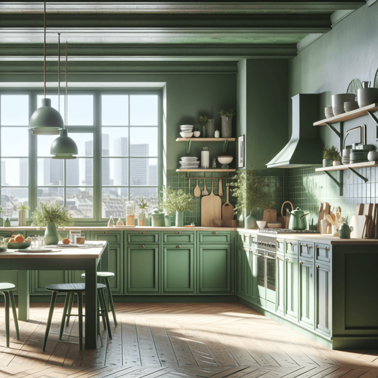 grüne Küche im skandinavischen Stil-Köln