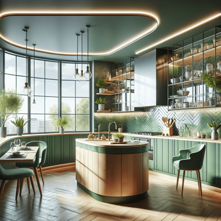 grüne Küche in U-Form-Köln