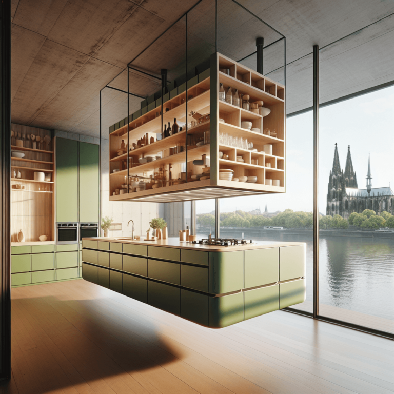 grüne Schwebende Küche-Köln