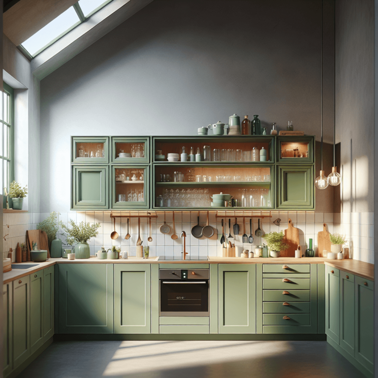 grüne einzeilige Küche-Köln