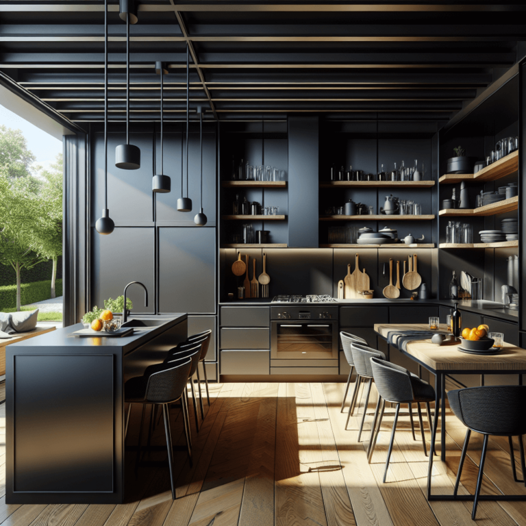 schwarze Anrichte Küche-Köln