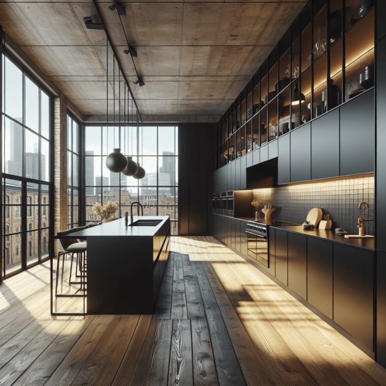 schwarze Industrial Style Küche-Köln