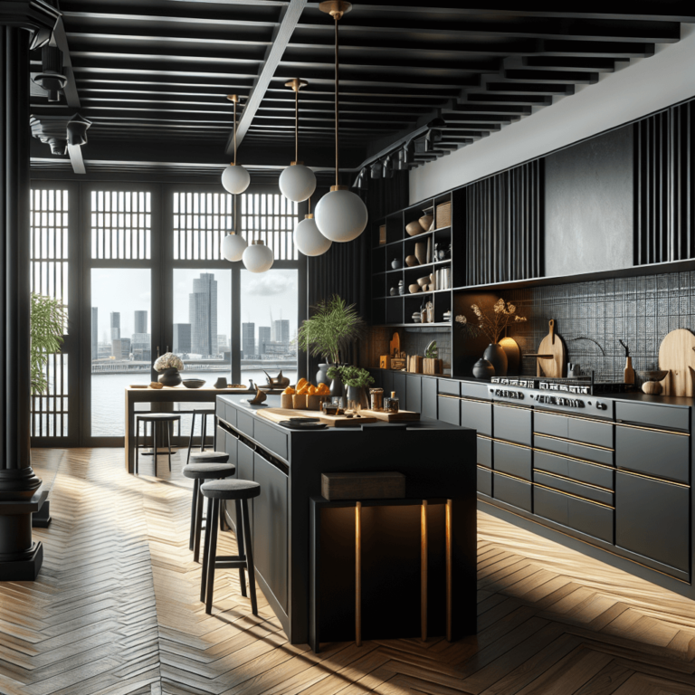 schwarze Küche im asiatischen Stil-Köln