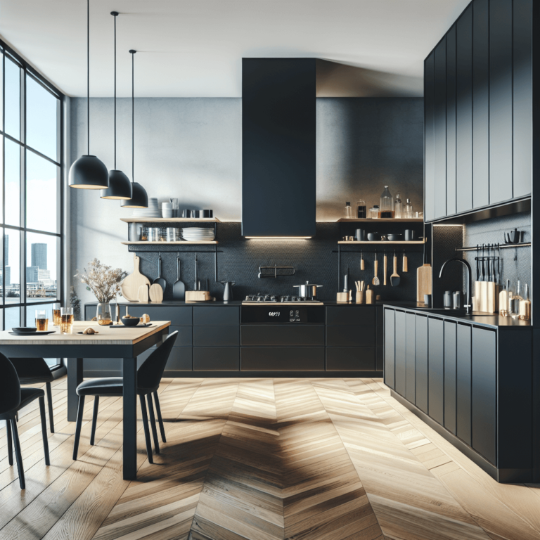 schwarze Küche im skandinavischen Stil-Köln