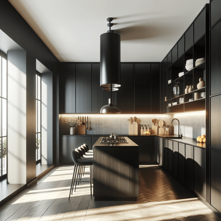 schwarze Küche in U-Form-Köln