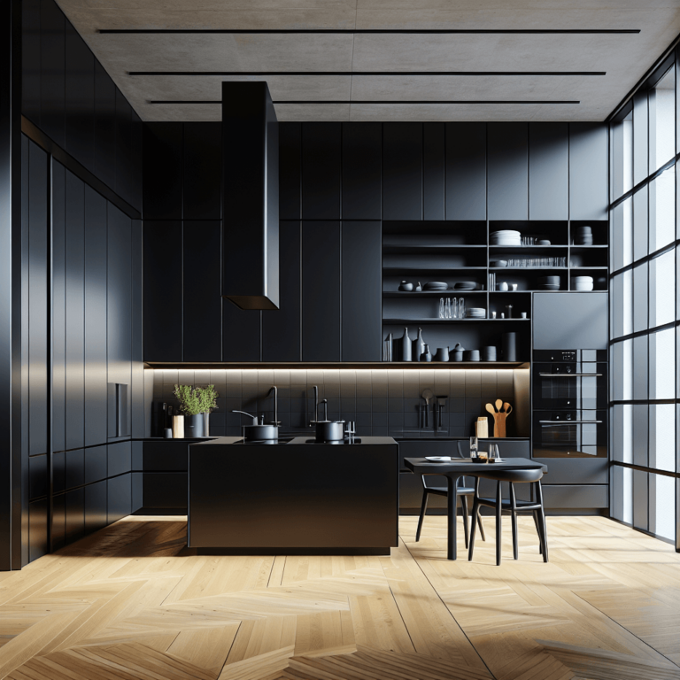 schwarze Minimalismus Küche-Köln