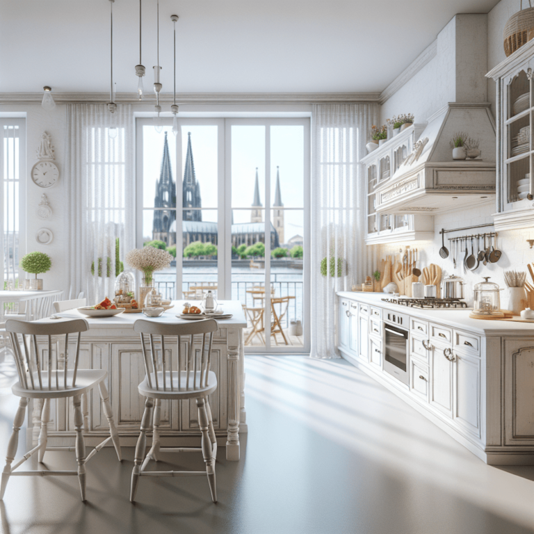weiße Küche im Shabby Chic Stil-Köln