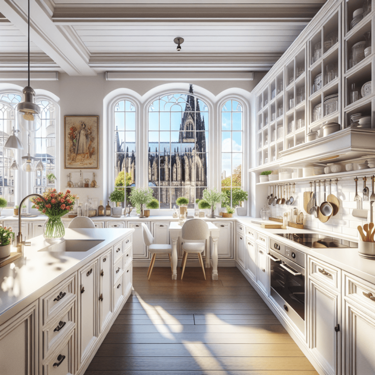 weiße Küche im Vintage Chic Stil-Köln