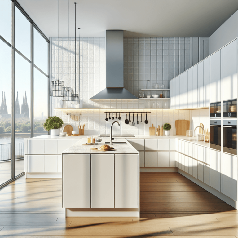 weiße Küche in L-Form-Köln