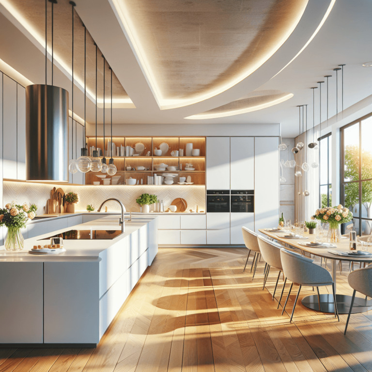 weiße Schwebende Küche-Köln